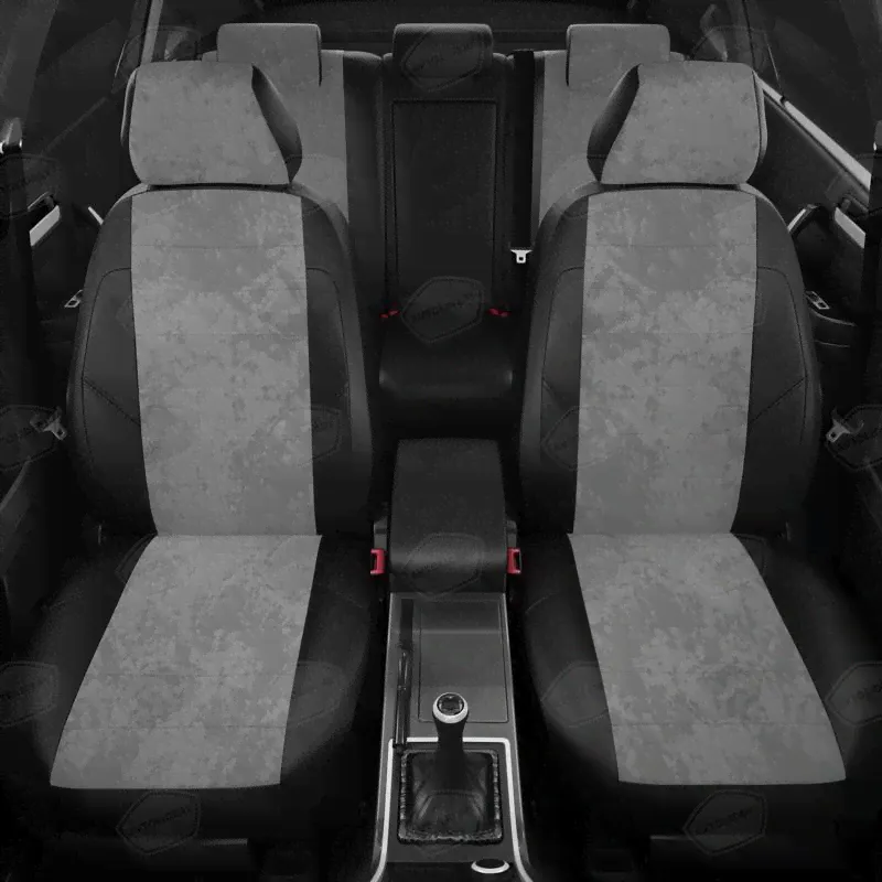 Чехлы на Volkswagen Touran с 2015 Алькантара Черный и Серый VW28-0705-EC12 Автолидер-1
