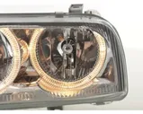 Фары (фонари) передние с ангельскими глазками (Angel Eyes) FK Automotive Volkswagen Vento (1HXO, 1H) (1992-1998) хром (с электрокорректором (без мотора в комплекте)), FKFSVW311