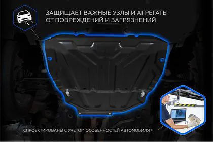Защита Rival для картера + КПП Volkswagen Arteon 2020-2024. Артикул 111.5128.1