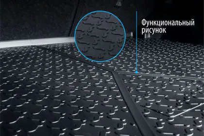 Коврик Rival в багажник для Volkswagen Teramont (7 мест, сложенный 3 ряд) 2017-2024. Артикул 15810002-3