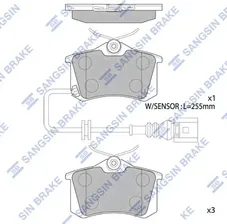 Тормозные колодки Sangsin Hi-Q задние для Volkswagen Polo V 2009-2024. Артикул SP1870
