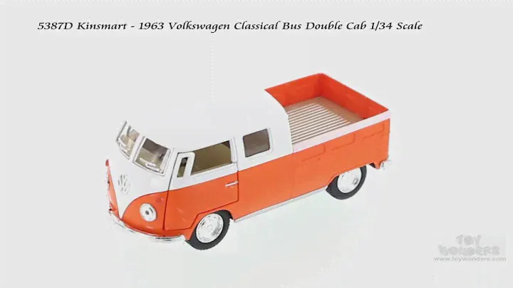 5387D Kinsmart 1963 Volkswagen Classical Bus Double Cab 1/34 Scale