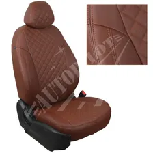 Чехлы для Volkswagen T-5 2003-2009 Экокожа с ромбом vo-tb-t5t-cheko-r