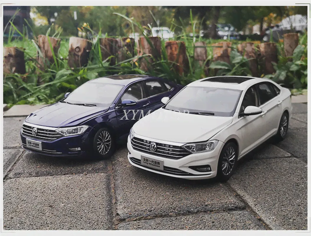 1:18 Для Volkswagen Sagitar 2019 с Длинной колесной базой, Литая под давлением Модель автомобиля, Игрушки, Подарки, Синий/Белый, Коллекция Украшений для Хобби