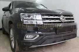 Защита радиатора Volkswagen Teramont 2017- black низ PREMIUM