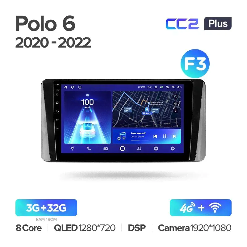 Штатная магнитола Teyes CC2PLUS для Volkswagen Polo VI 2020-2022 на Android 10-0