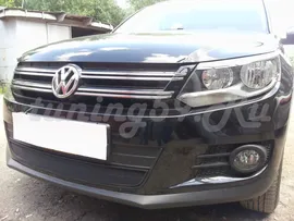 Защита радиатора (решетка) с черной сеткой для Volkswagen Tiguan 2012-