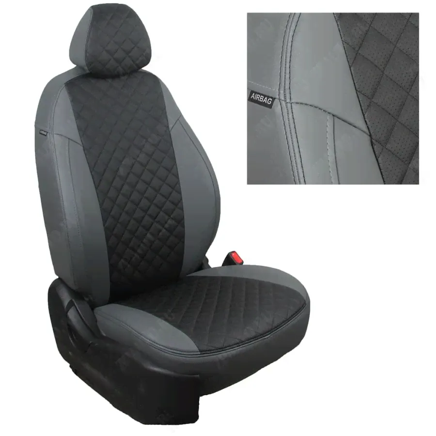 Автомобильные чехлы для Volkswagen T-5 2003-2009 Экокожа с ромбом vo-tb-t5t-seche-r-0