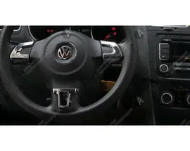 Декоративные накладки на рулевое колесо Volkswagen Polo 5 2009-2015 до рестайлинга хромированные A