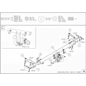 Полностью ОЦИНКОВАННЫЙ фаркоп GALIA на Volkswagen Caddy 2004-2020, включая Maxi, включая 4WD.-0
