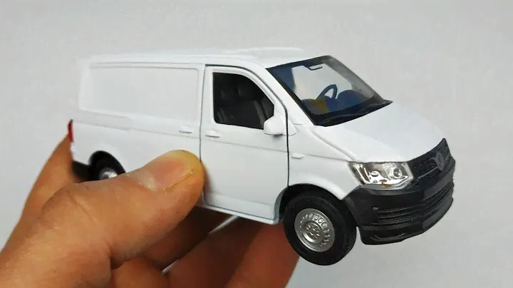 Моделька машинка Volkswagen Transporter T6 грузовой фургон от Welly распаковка и обзор. Про машинки!