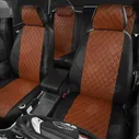 Комплект чехлов Экокожа с ромбом Volkswagen Touran компактвэн 2014-2019 Коричневый и черный VW28-0704-EC10-R-fox