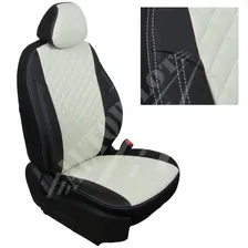 Авточехлы для Volkswagen T-5 2003-2009 Экокожа с ромбом vo-tb-t5t-chb-r