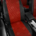 Комплект чехлов Экокожа с ромбом Volkswagen Touran компактвэн 2014-2019 Коричневый и черный VW28-0704-EC10-R-fox