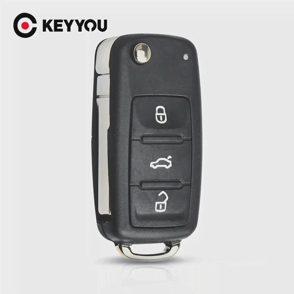 🛍 Брелок KEYYOU с тремя кнопками, дистанционный складной, для VW VOLKSWAGEN Tiguan Golf Sagitar Polo MK6
