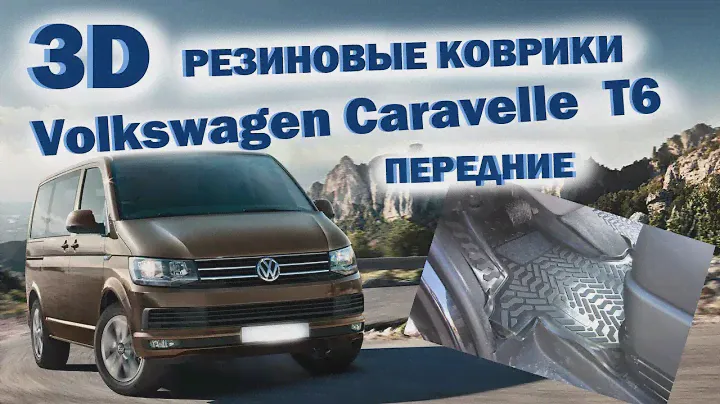 3D Резиновые коврики Volkswagen Caravelle T6 \ ПЕРЕДНИЕ \ ОБЗОР В ТАЧКЕ