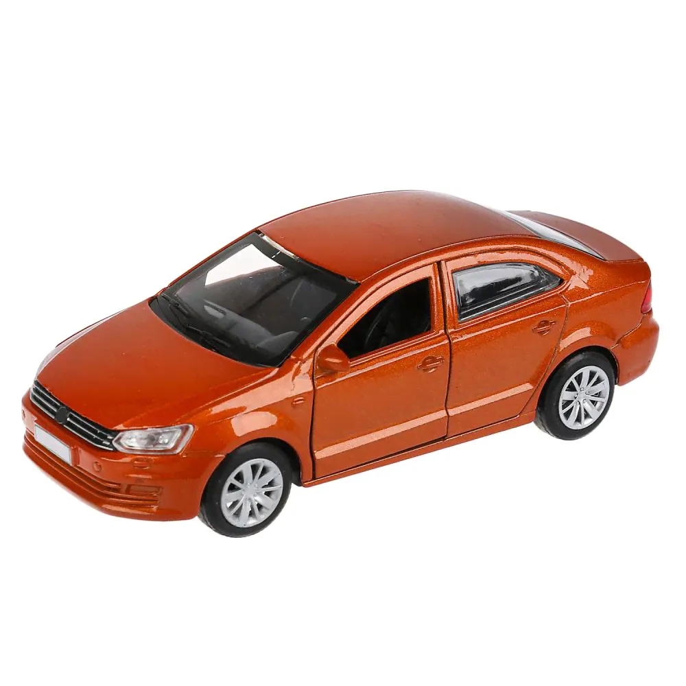 Моделька Volkswagen Polo "Седан", инерционная, металлическая, открываются двери, 12 см. ТЕХНОПАРК