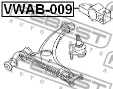 FEBEST VWAB-009. Сайлентблок рычага переднего задний Volkswagen Passat B6/Passat B6 Variant/Tiguan 05>18 Audi Q3/TT/TT Roadster 06>15