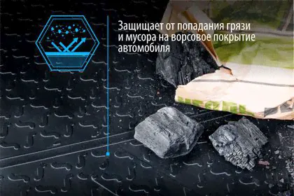 Коврик Rival в багажник для Volkswagen Teramont (7 мест, сложенный 3 ряд) 2017-2024. Артикул 15810002-2