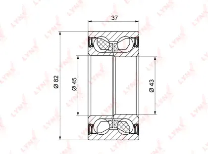 Ступичный подшипник (комплект) LYNXauto передний для Volkswagen Passat B5 1996-2005. Артикул WB-1057-0