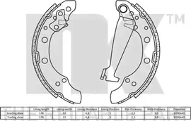 Тормозные колодки NK задние для Volkswagen Polo V 2009-2024. Артикул 2799520