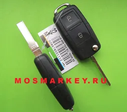 Volkswagen HU66 - корпус выкидного ключа 2 кнопки
