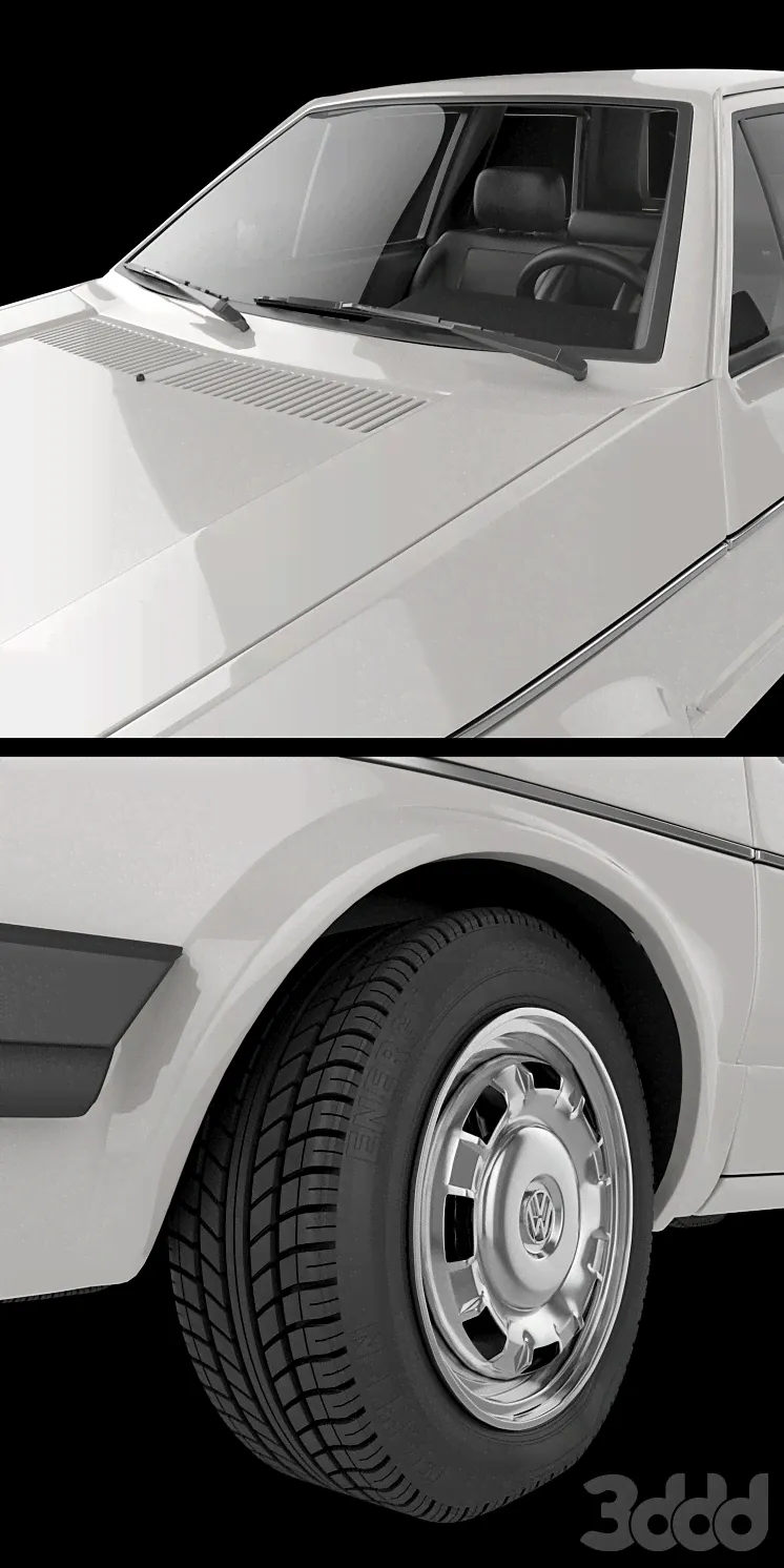 Автомобиль Volkswagen Golf 2 - Транспорт - 3D модель-2