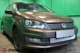 Защита радиатора для Volkswagen Polo седан (2016+) рестайл | Стандарт