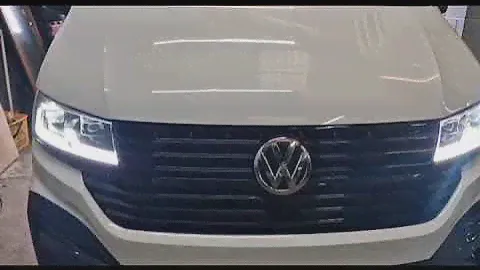 VW transporter T5.1 retrofitted with the Genuine T6.1 LED headlights.