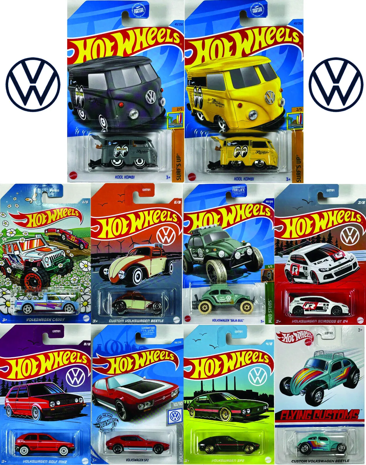 Hot wheels volkswagen beetle Bus Bugs Golf Kool Kombi-0