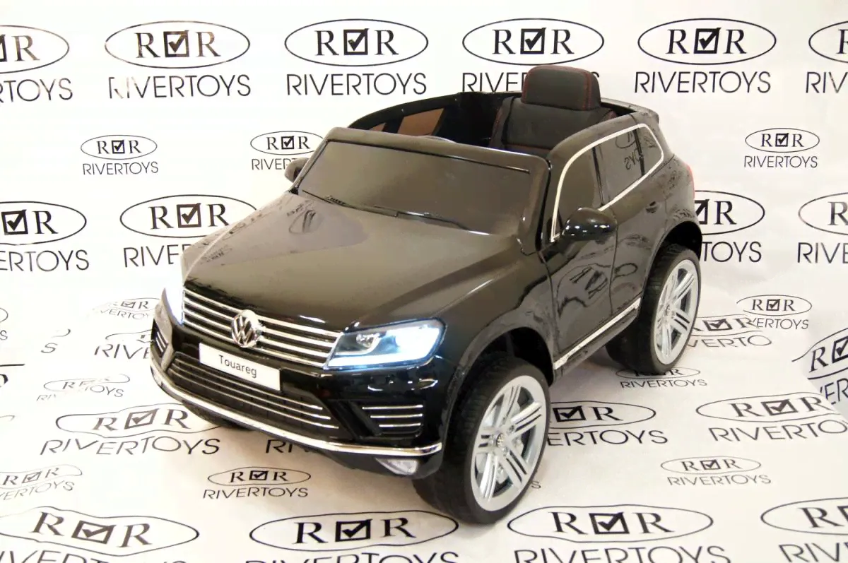 River Toys Детский электромобиль Volkswagen Touareg черный глянец-0