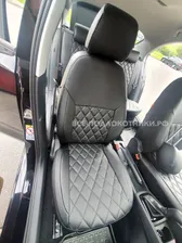 Чехлы на Volkswagen Polo (2020 г.в.) черные (ромб)