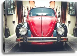 Старый красный volkswagen