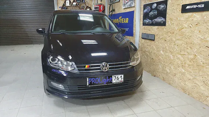 Volkswagen Polo. BI-LED линзы A3 MAX и Ангельские глазки.