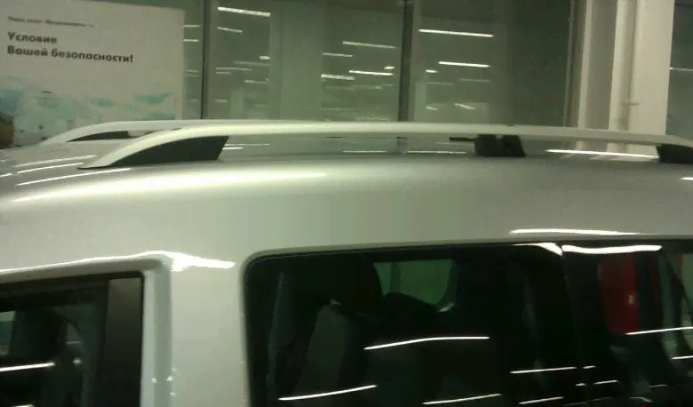 Рейлинги продольные Crown Roof Rail серый для Volkswagen Caddy 3 Maxi (длинная база) (2004-2015)-0
