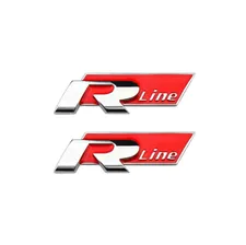 Комплект: эмблема R-line для Volkswagen красная 2 шт.