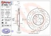 Задние перфорированные тормозные диски BREMBO 09.B969.1X Volkswagen Touareg III (2018-2023)-0