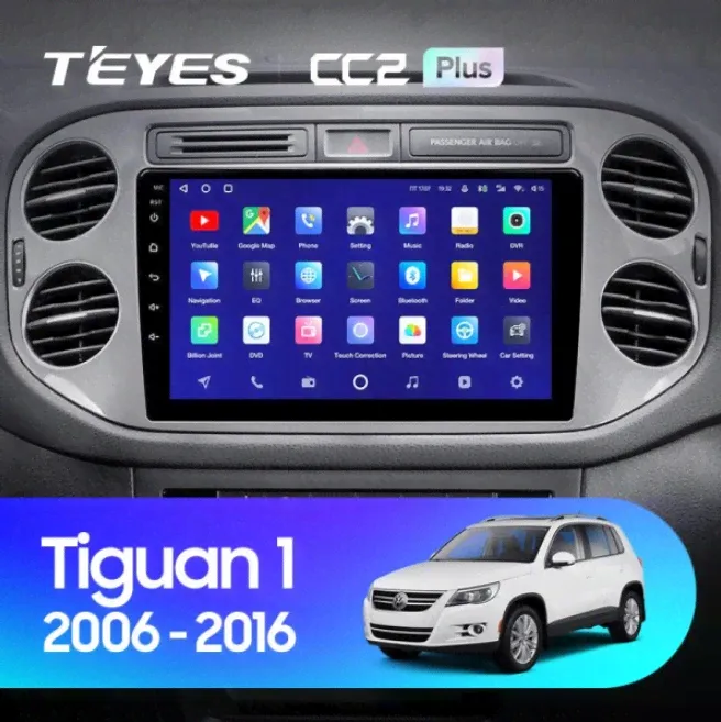 ШГУ Teyes CC2 Plus 3/32 GB Volkswagen universal Tiguan-1