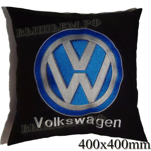 Подушка с вышитым логотипом и надписью VOLKSWAGEN в салон автомобиля, размер и цвет выбирайте в опциях