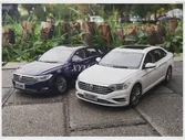 1:18 Для Volkswagen Sagitar 2019 с Длинной колесной базой, Литая под давлением Модель автомобиля, Игрушки, Подарки, Синий/Белый, Коллекция Украшений для Хобби