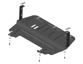 Защита Motodor для картера двигателя, КПП Volkswagen Polo V 2009-2020. Артикул 72301