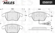 Тормозные колодки Miles (Керамика) передние для Volkswagen Polo V 2009-2024. Артикул E500131
