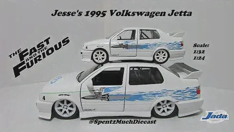 Volkswagen Jetta 1995 года от Jada в масштабе 1:32 и 1:24, отлитый под давлением Форсаж Джесси Джетта