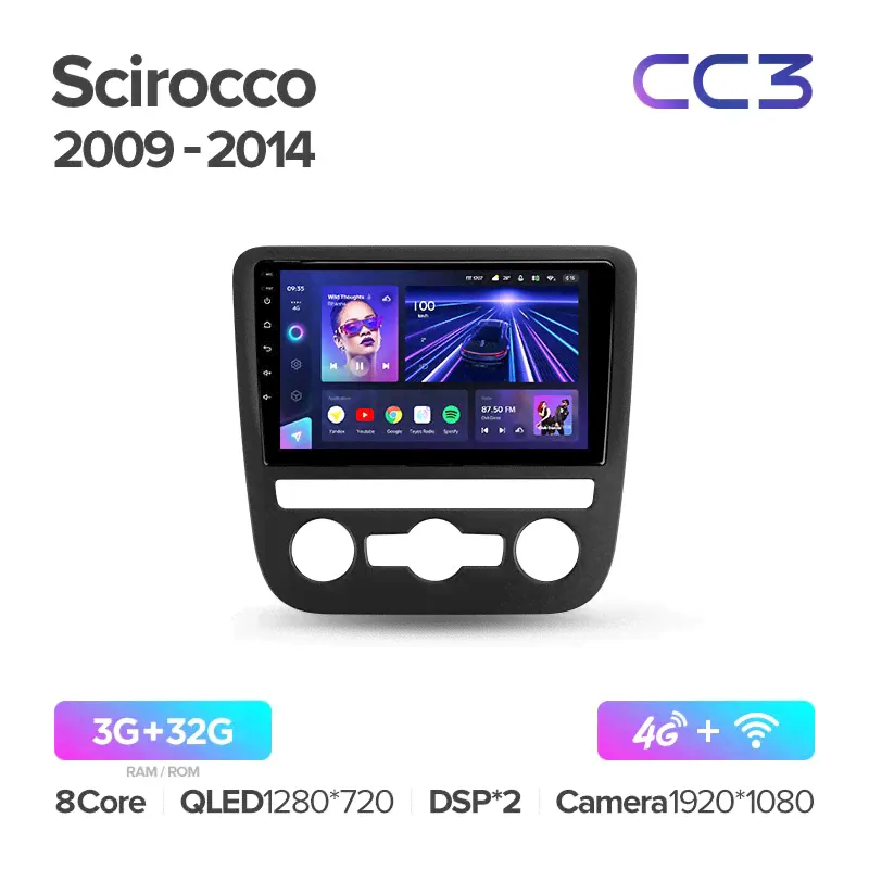 Штатная магнитола Teyes CC3 для Volkswagen Scirocco 2009-2014 на Android 10