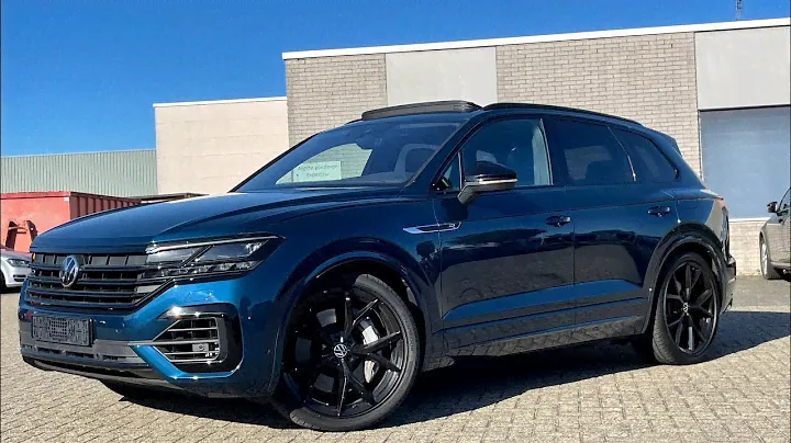 Volkswagen NEW Touareg R 2022 in 4K 462hp! 22 inch Estoril  Meloe-Blue Walk around & detail inside