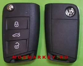 Volkswagen (HU162) TIGUAN, TOURAN, Crafter - оригинальный выкидной ключ, 3 кнопки, 433Mhz