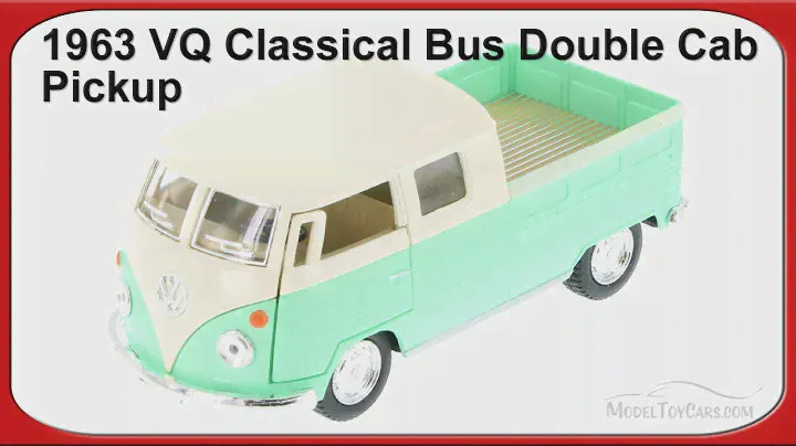 1963 Volkswagen Classical Bus Double Cab Pick Up, Green - Kinsmart 1/34 Scale
