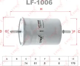 Топливный фильтр LYNXauto для Volkswagen Golf IV 1997-2006. Артикул LF-1006