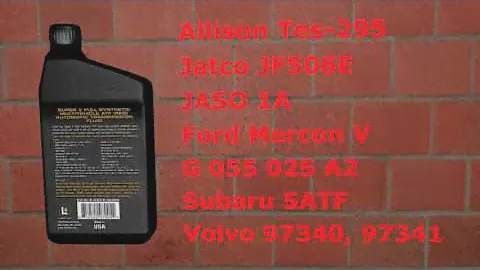 ATF multi vehicle (TES-295, JATCO JF506E, Subaru 5ATF, G 055 025)