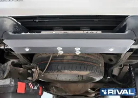 Защита заднего бампера алюминий 4 мм Rival для Volkswagen Amarok, V - 2.0d 2010-2016/Volkswagen Amarok, V - 2.0d 2016-